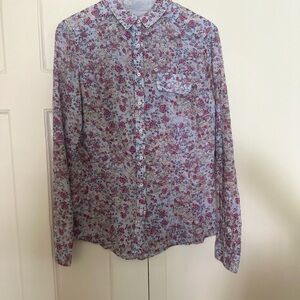Massimo Dutti Floral Print Shirt in Pink and Cream